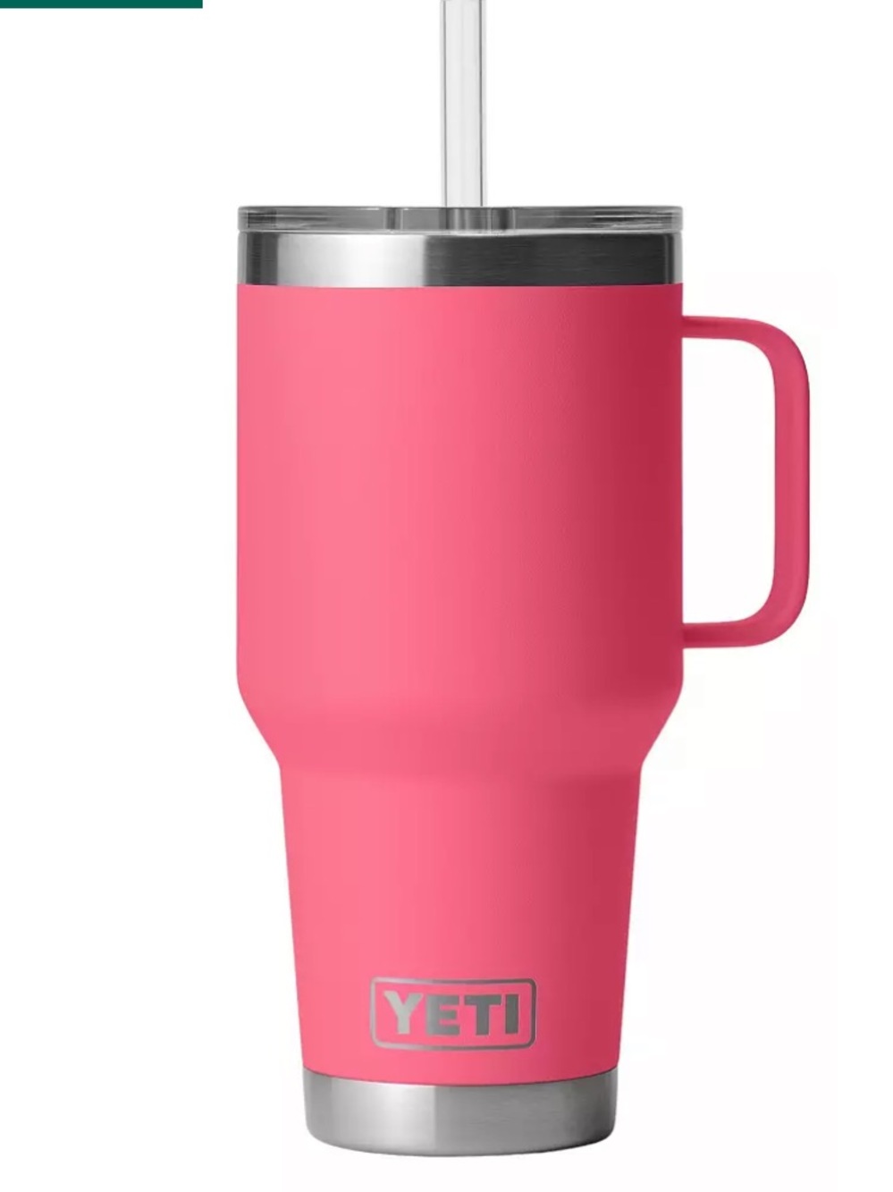 YETI 35 oz. Rambler Mug with Straw Lid in Tropical Pink Color